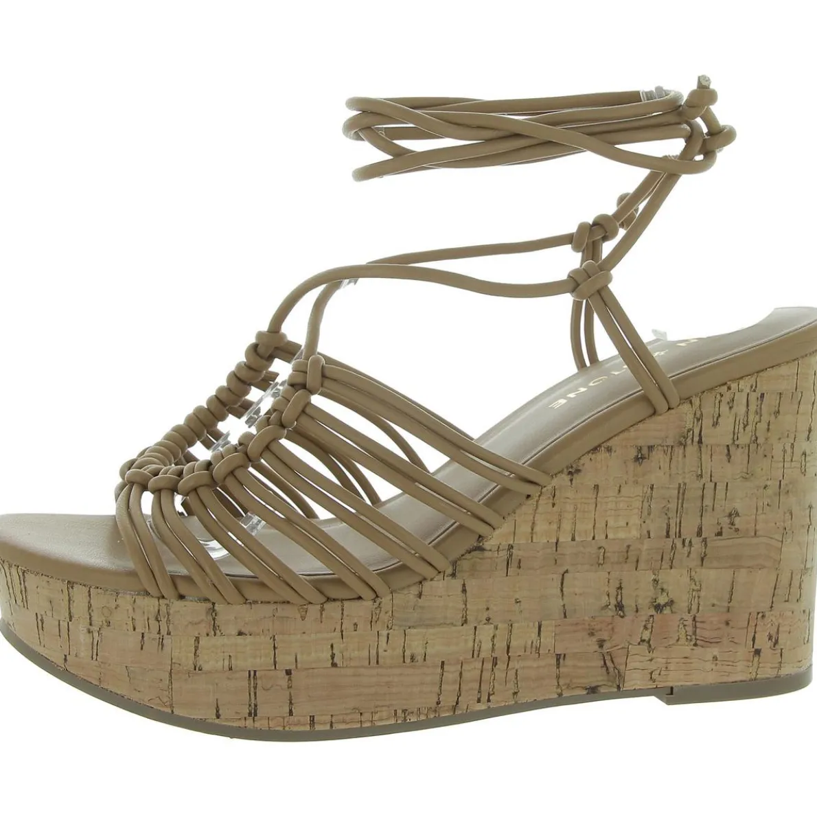 Tillyyp Faux Leather Heeled Wedge Sandals