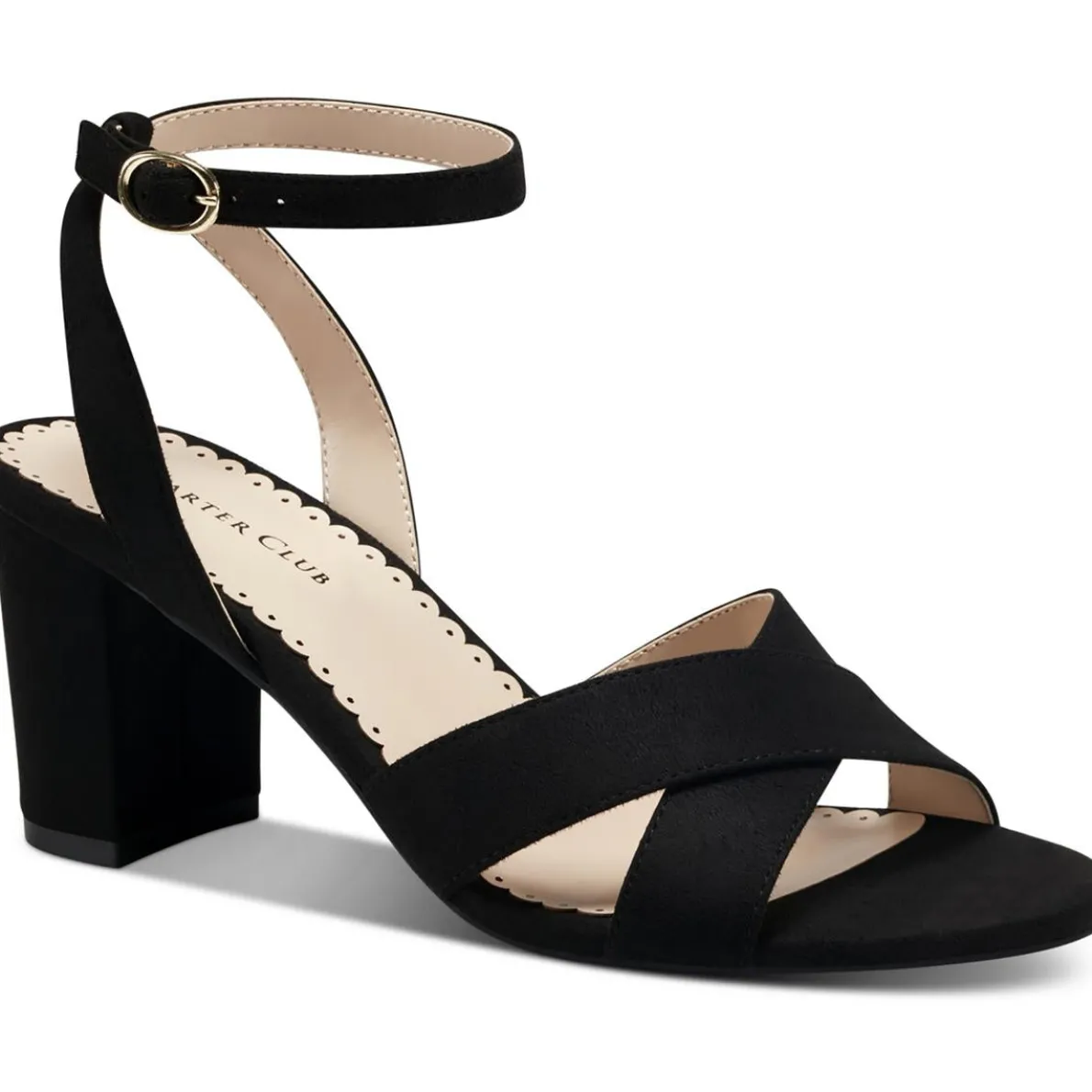 Kyraa Faux Suede Dressy Block Heels