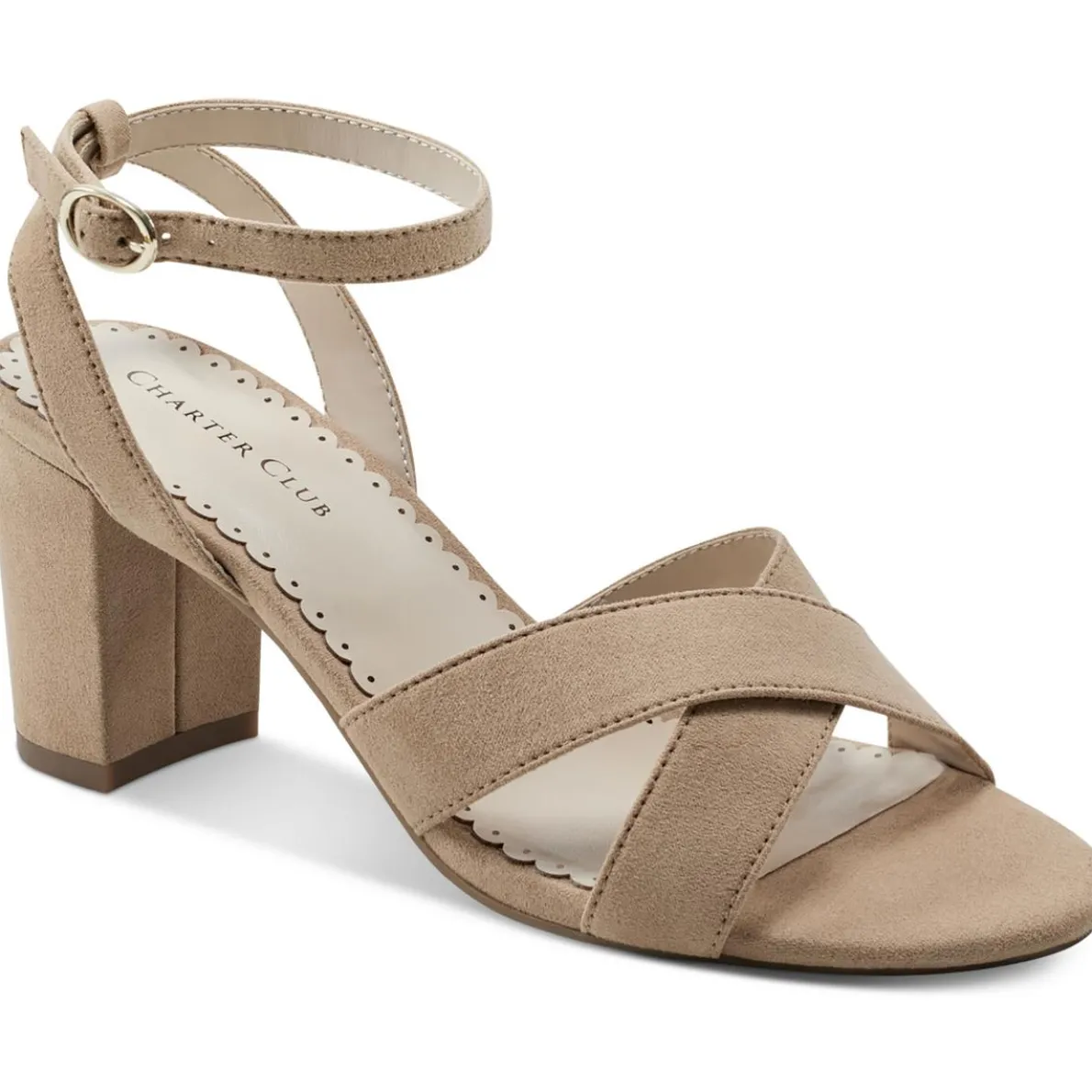 Kyraa Faux Suede Dressy Block Heels