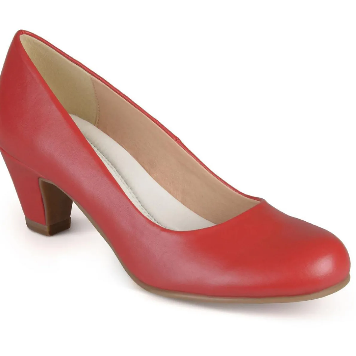 Luu-M Faux Leather Round Toe Pumps
