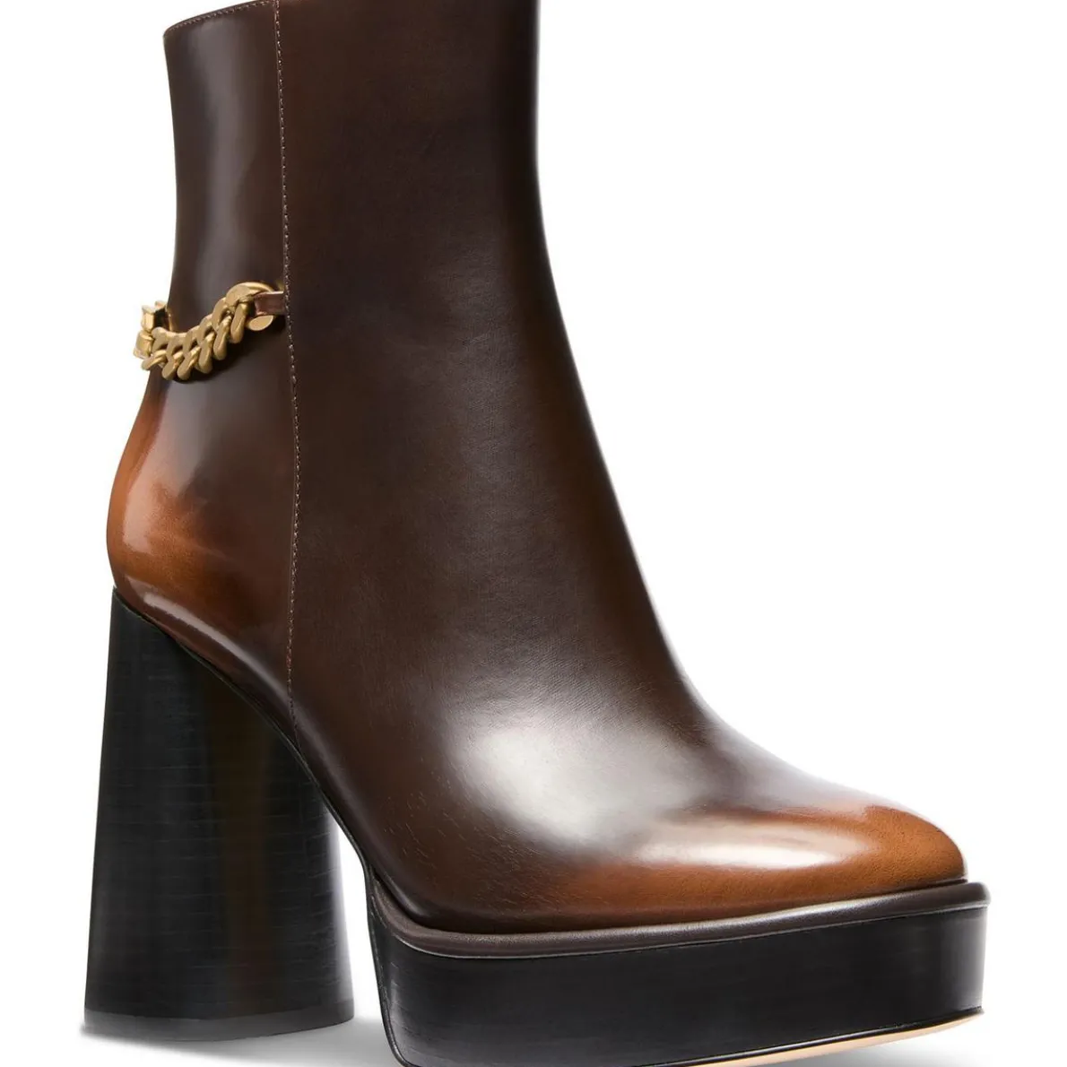Carlisle Platform Bootie Chain Leather Ankle Boots