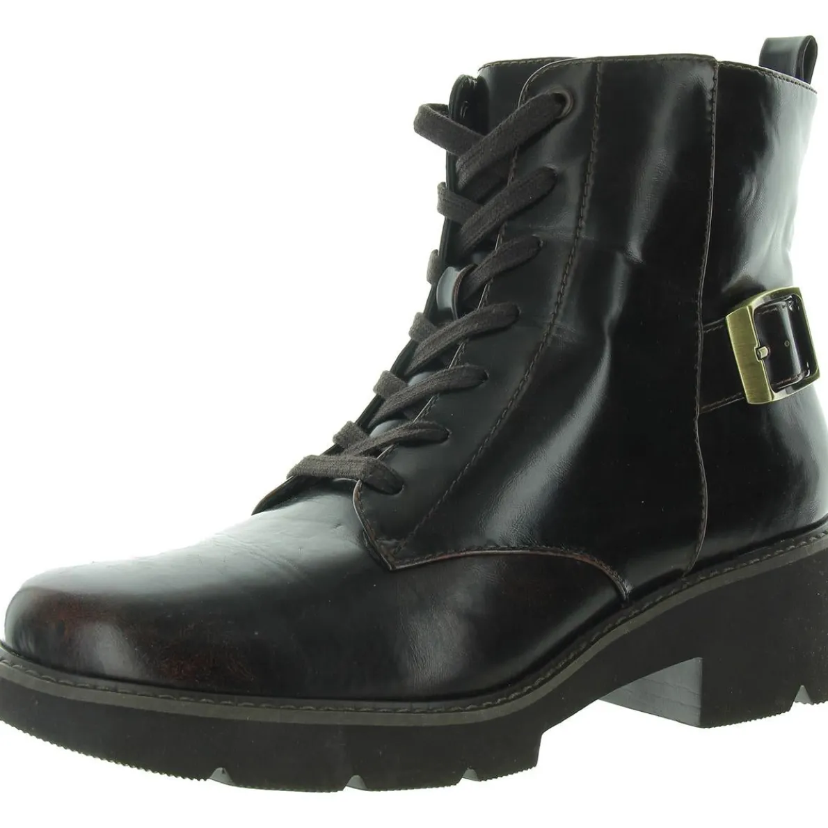 Cabaret Bootie Lace-Up Faux Leather Combat & Lace-Up Boots