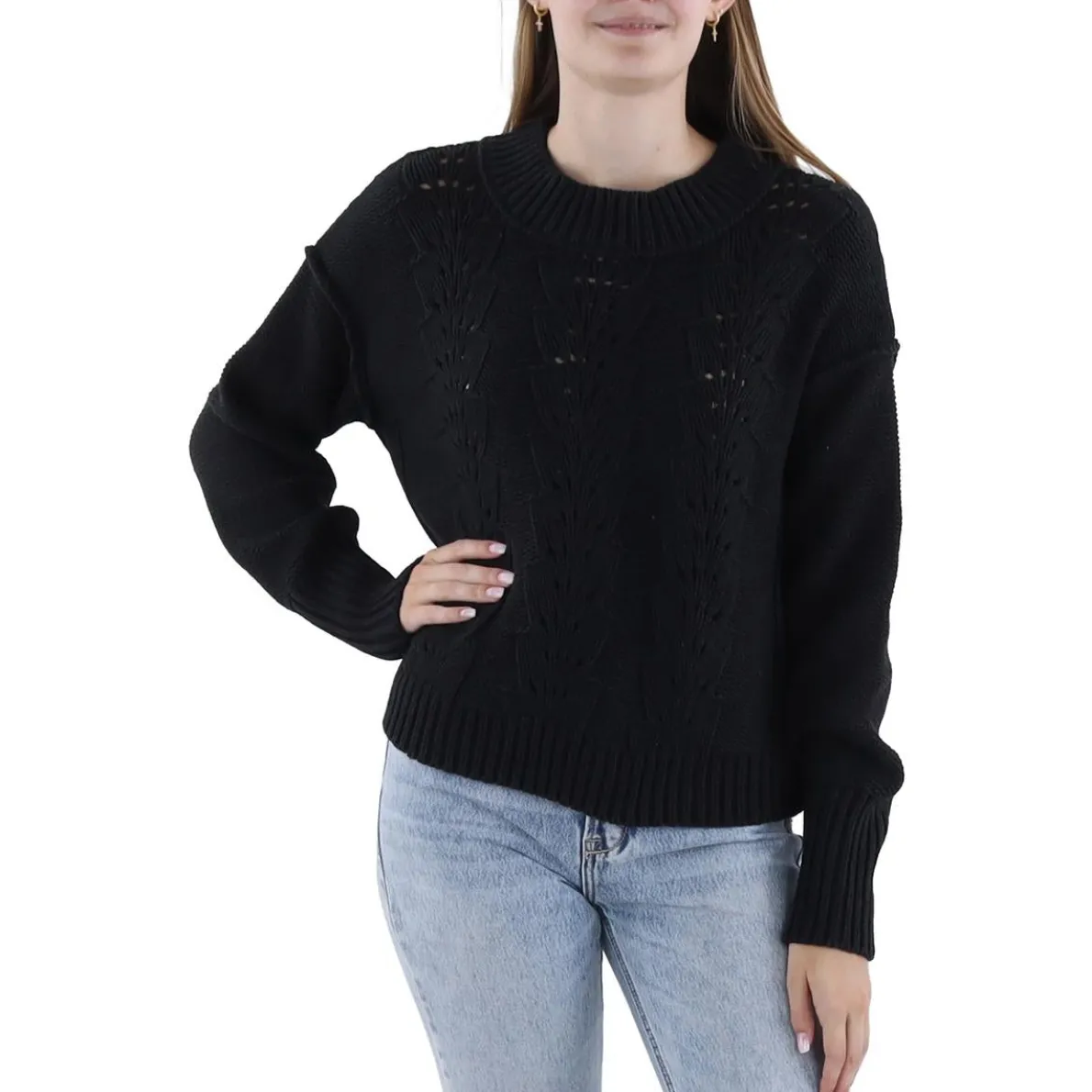 Cable Knit Crewneck Pullover Sweater