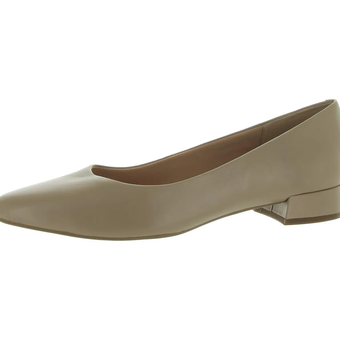 Caldise Leather Block Heel Kitten Heels