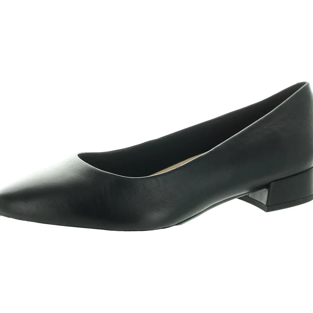 Caldise Leather Block Heel Kitten Heels