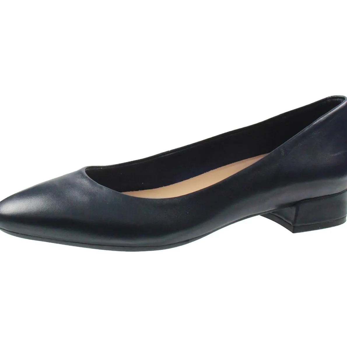 Caldise Leather Block Heel Kitten Heels