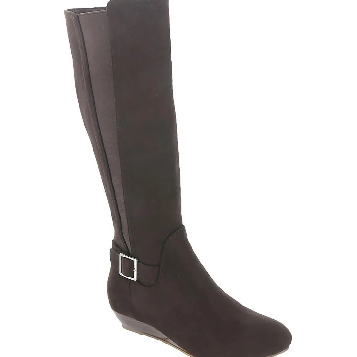 Cara Faux Suede Pull On Knee-High Boots