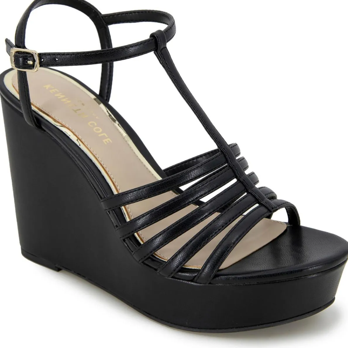 CELIA Faux Leather Wedges Wedge Sandals
