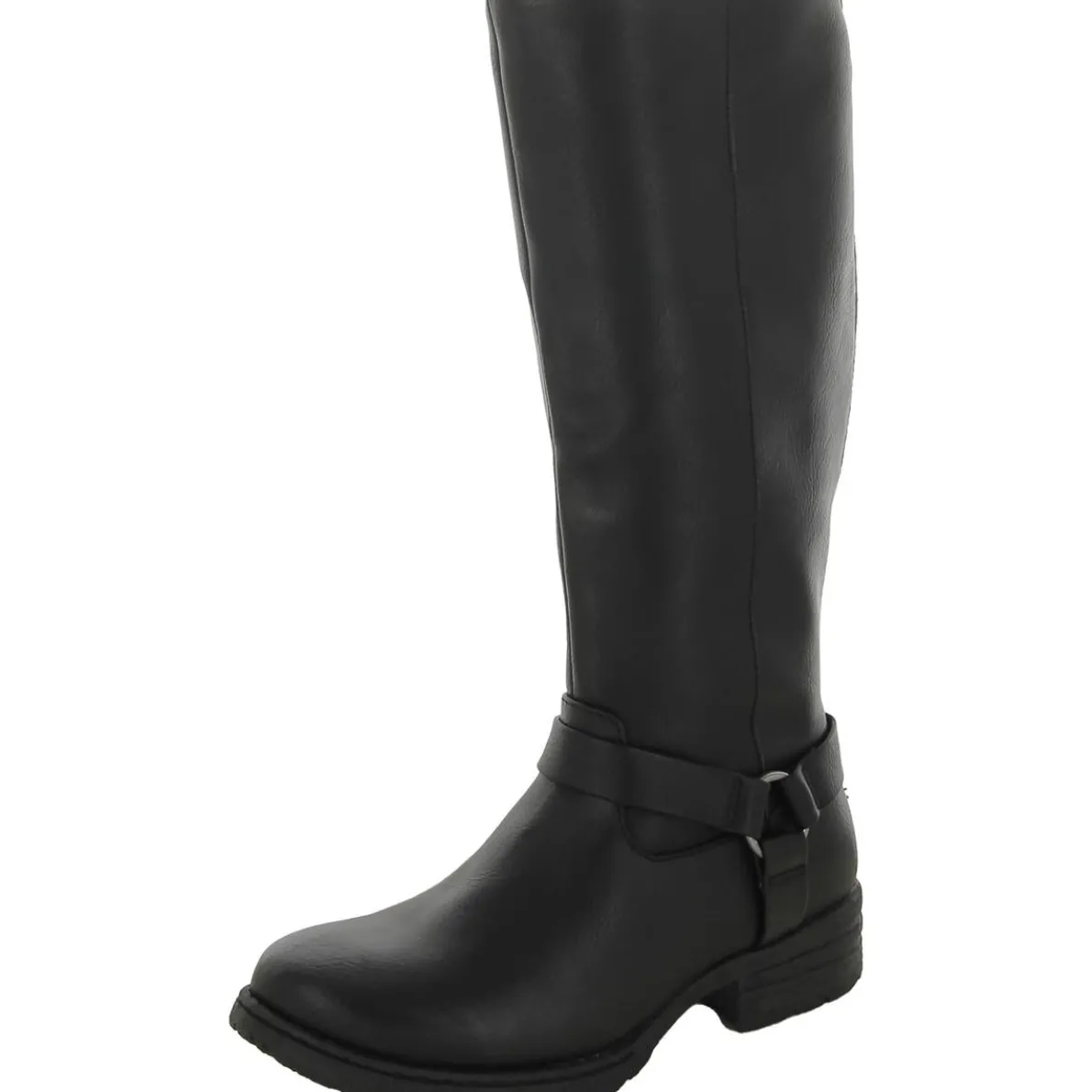 CHESNEY Almond Toe Faux Leather Thigh-High Boots
