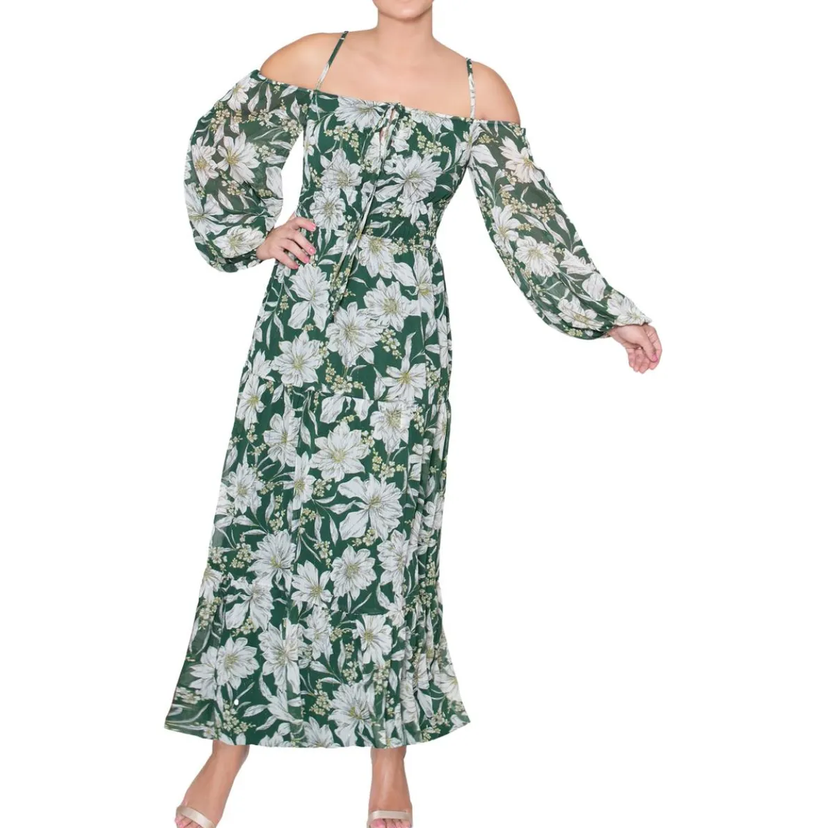 Chiffon Floral Maxi Dress
