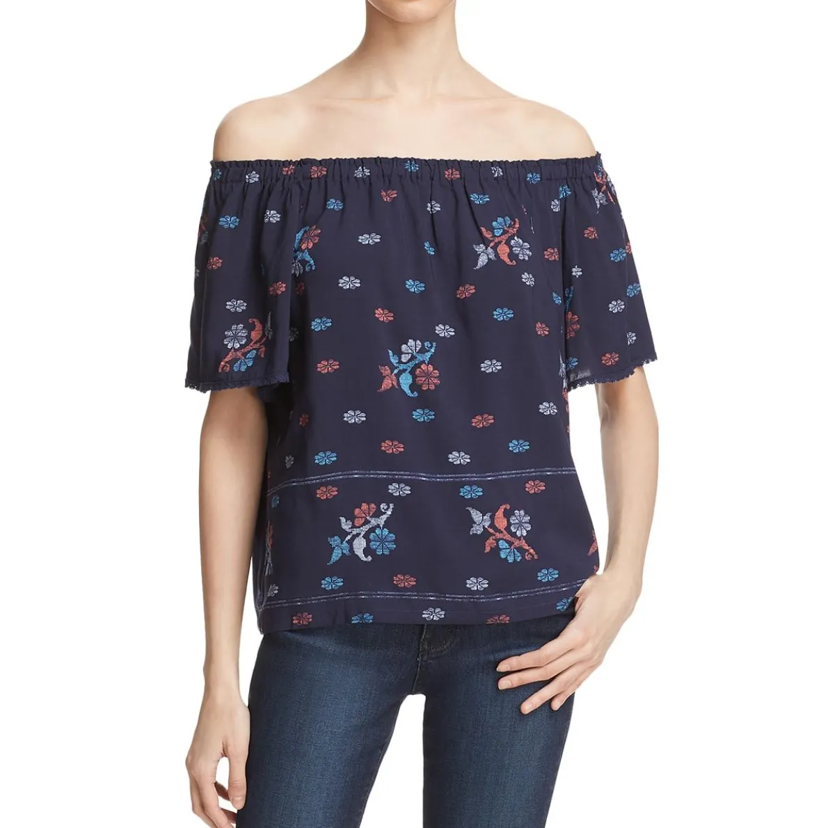 Chole Printed Off-The-Shoulder Blouse