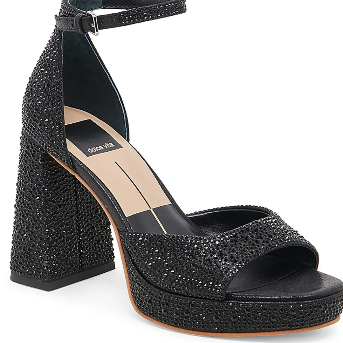 Pandro Crystal Embellished Block Heels