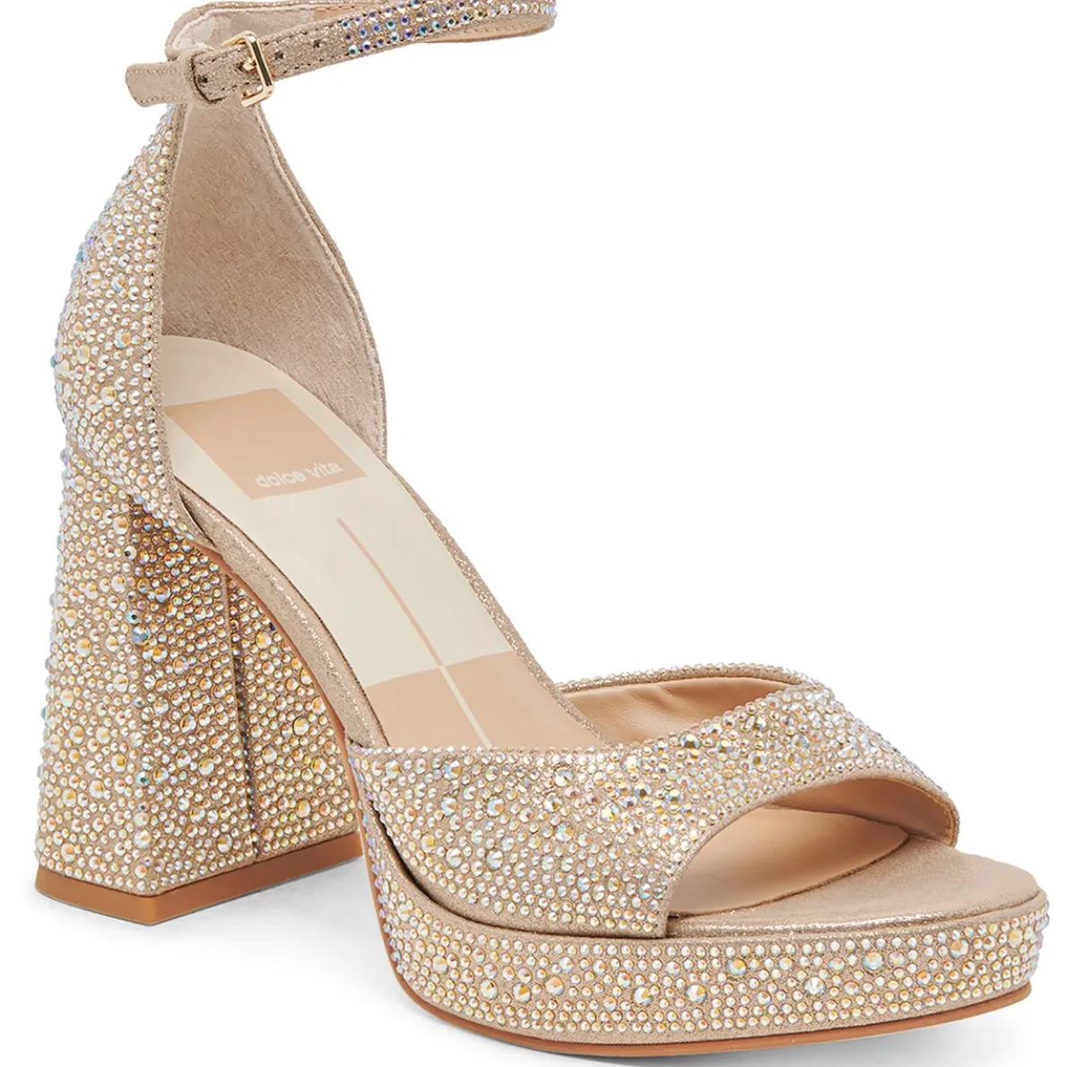 Pandro Crystal Embellished Block Heels