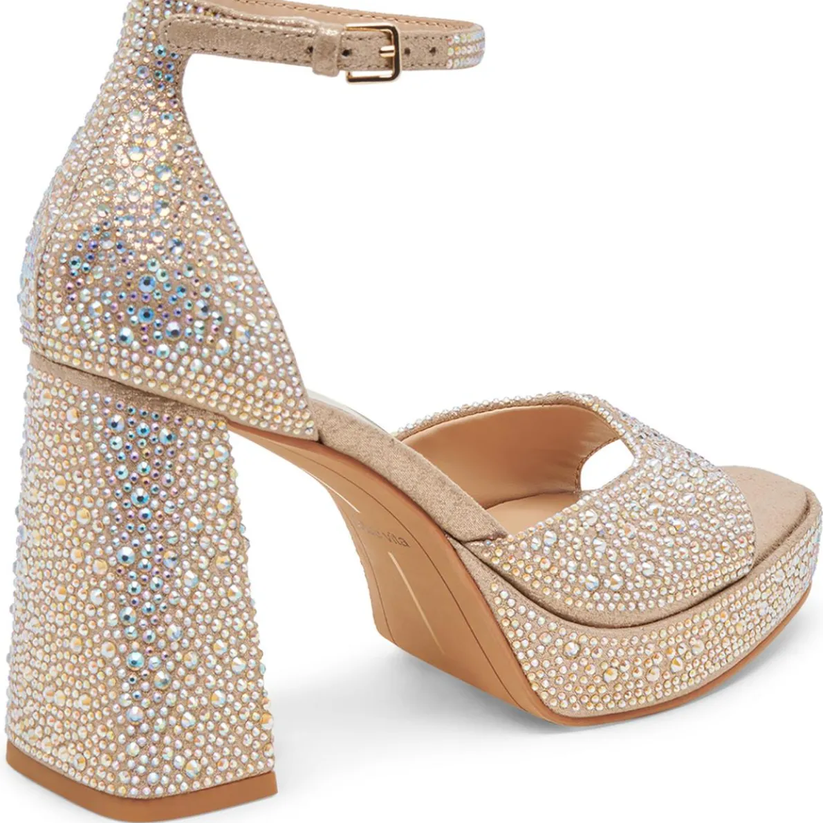 Pandro Crystal Embellished Block Heels