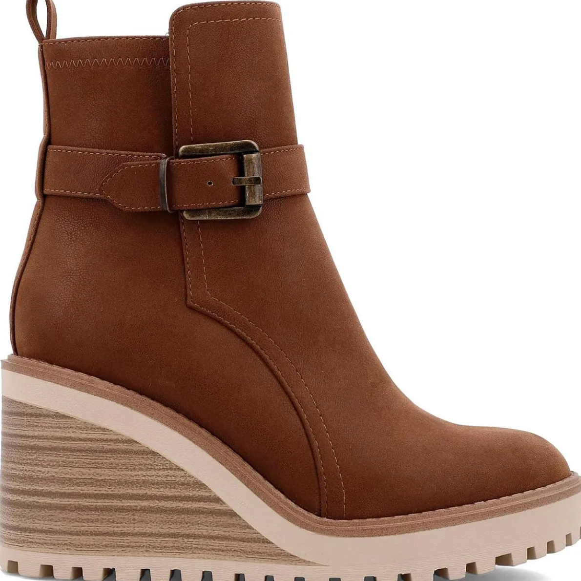 Cleste Buckle Wedge Boots