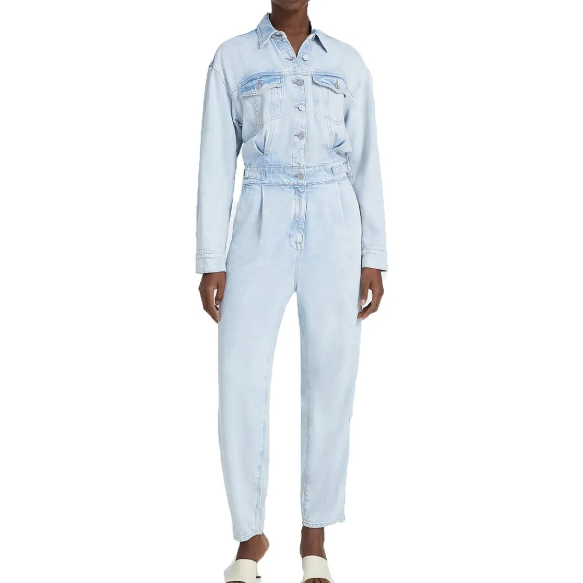 Collar Denim Jumpsuit