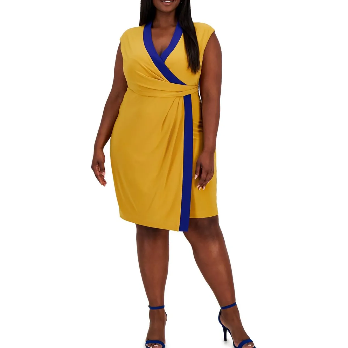 Colorblock Wrap Dress