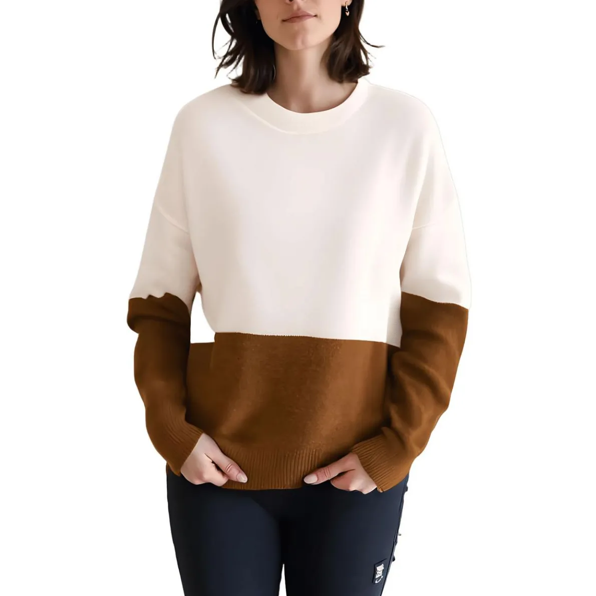 Colorblock Knit Crewneck Sweater