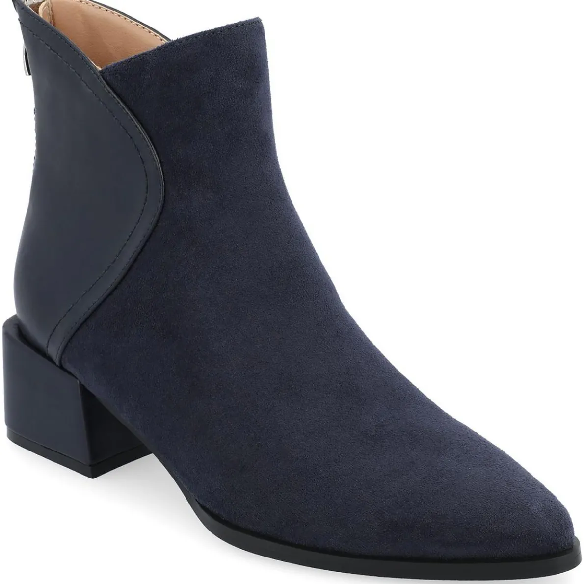 Consuello Mixed Media Faux Suede Booties