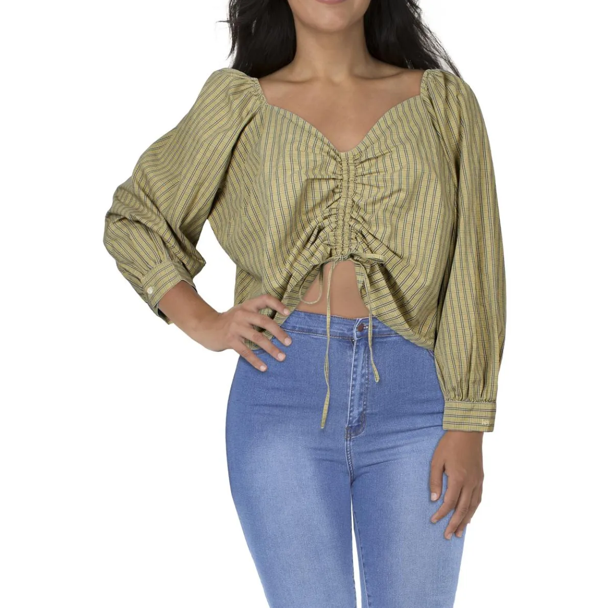 Cotton Ruched Cropped