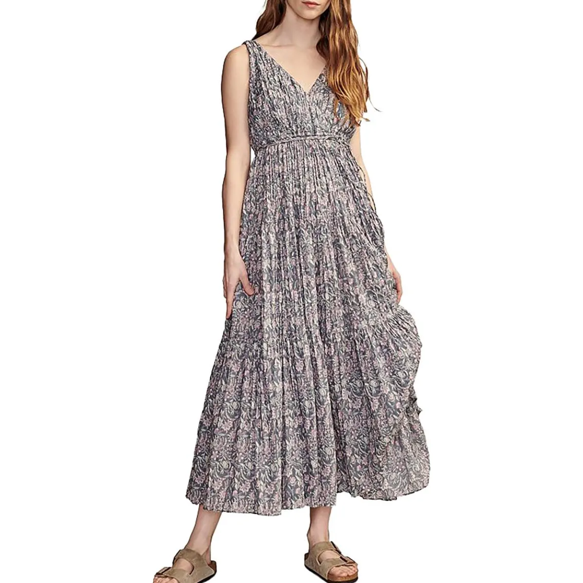 Cotton Surplice Maxi Dress