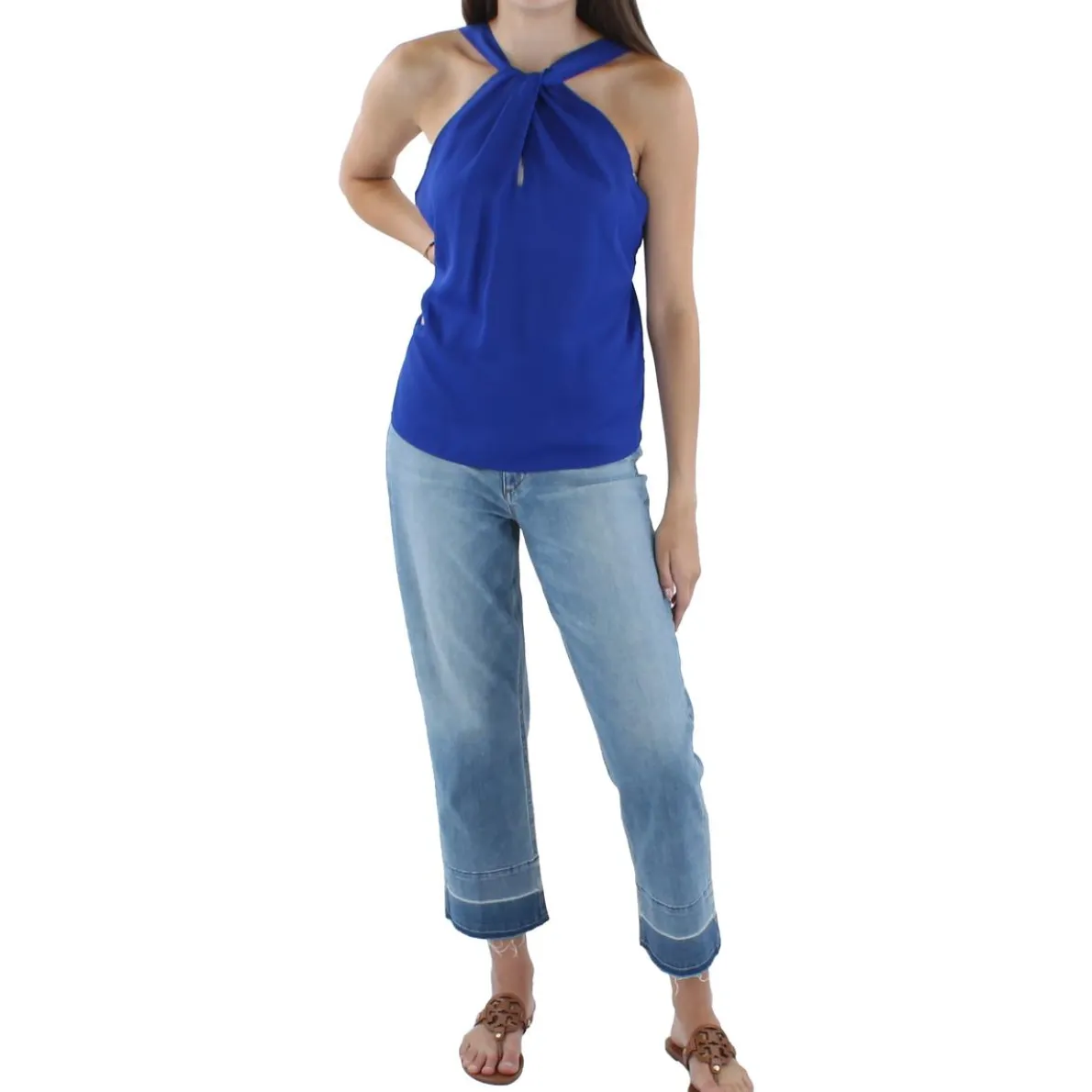 Criss-Cross Front Sheer Blouse