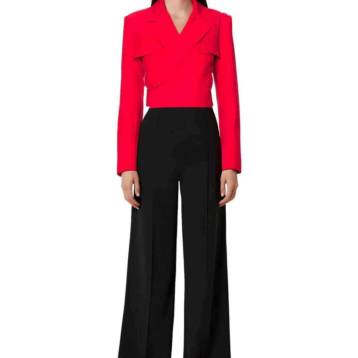 Crop One-Button Blazer