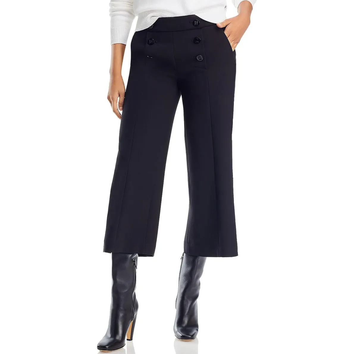 Cropped Front Pockets Cropped Pants
