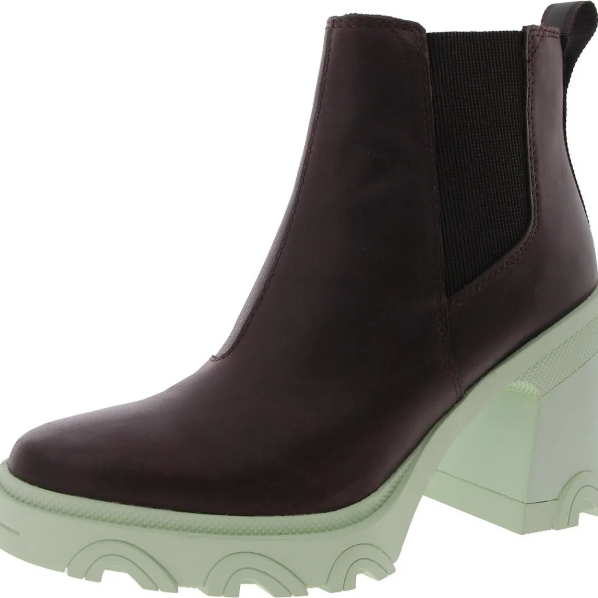 1951901203 Block Heel Leather Chelsea Boots