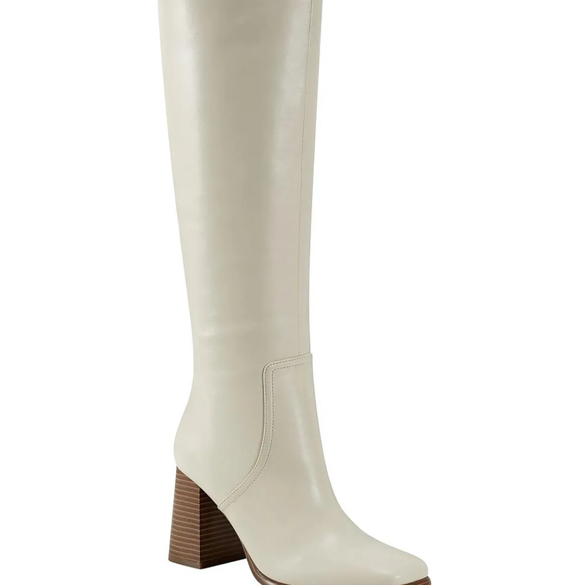 Dacea Leather Square Toe Knee-High Boots