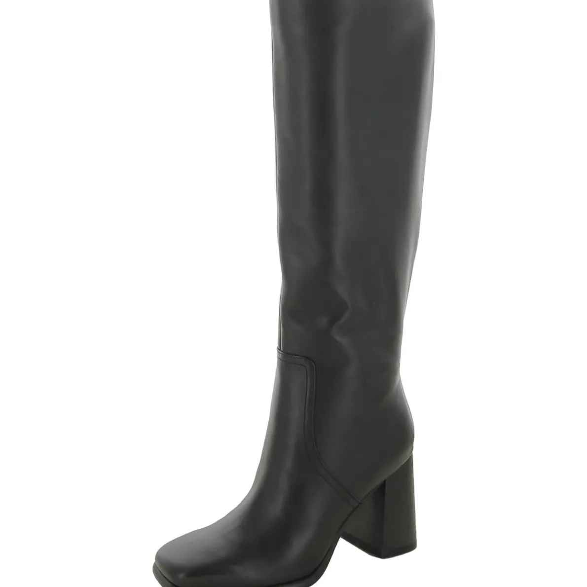 Dacea Leather Square Toe Knee-High Boots