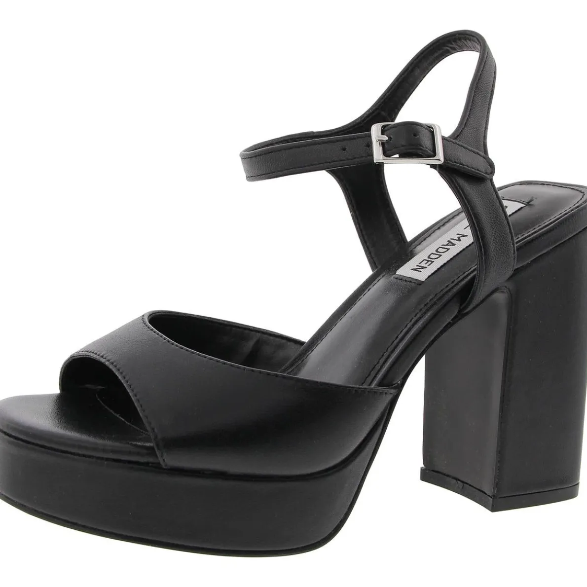 Amy Buckle Leather Platform Sandals