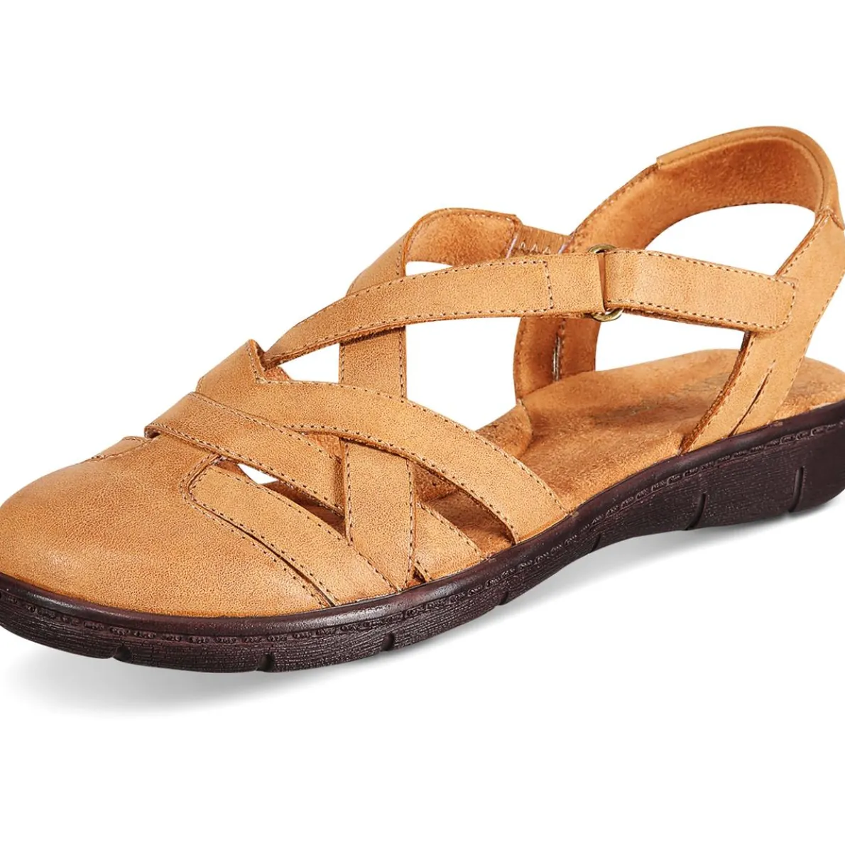 Garrett Faux Leather Strappy Flat Sandals