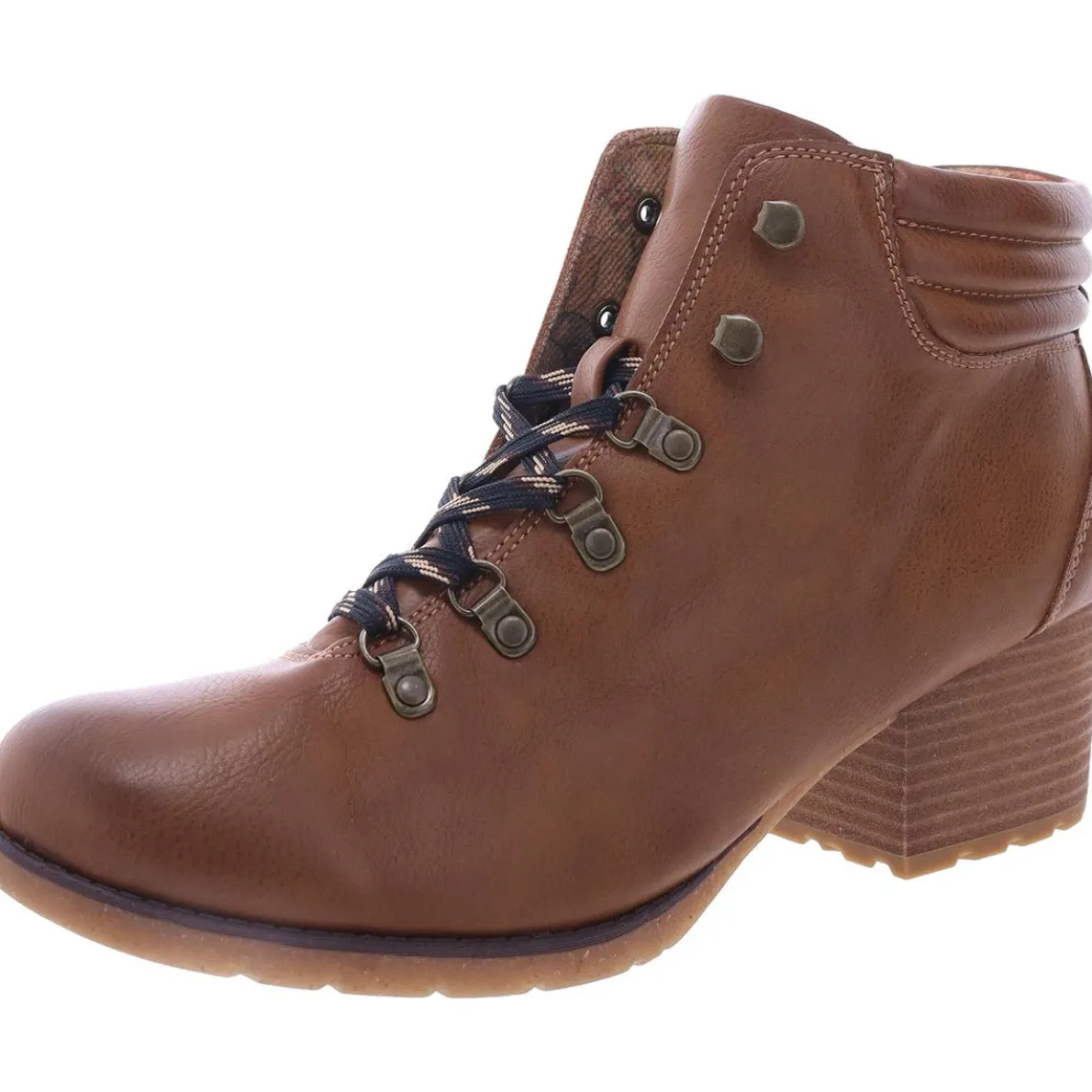 Alder Faux Leather Stacked Ankle Boots