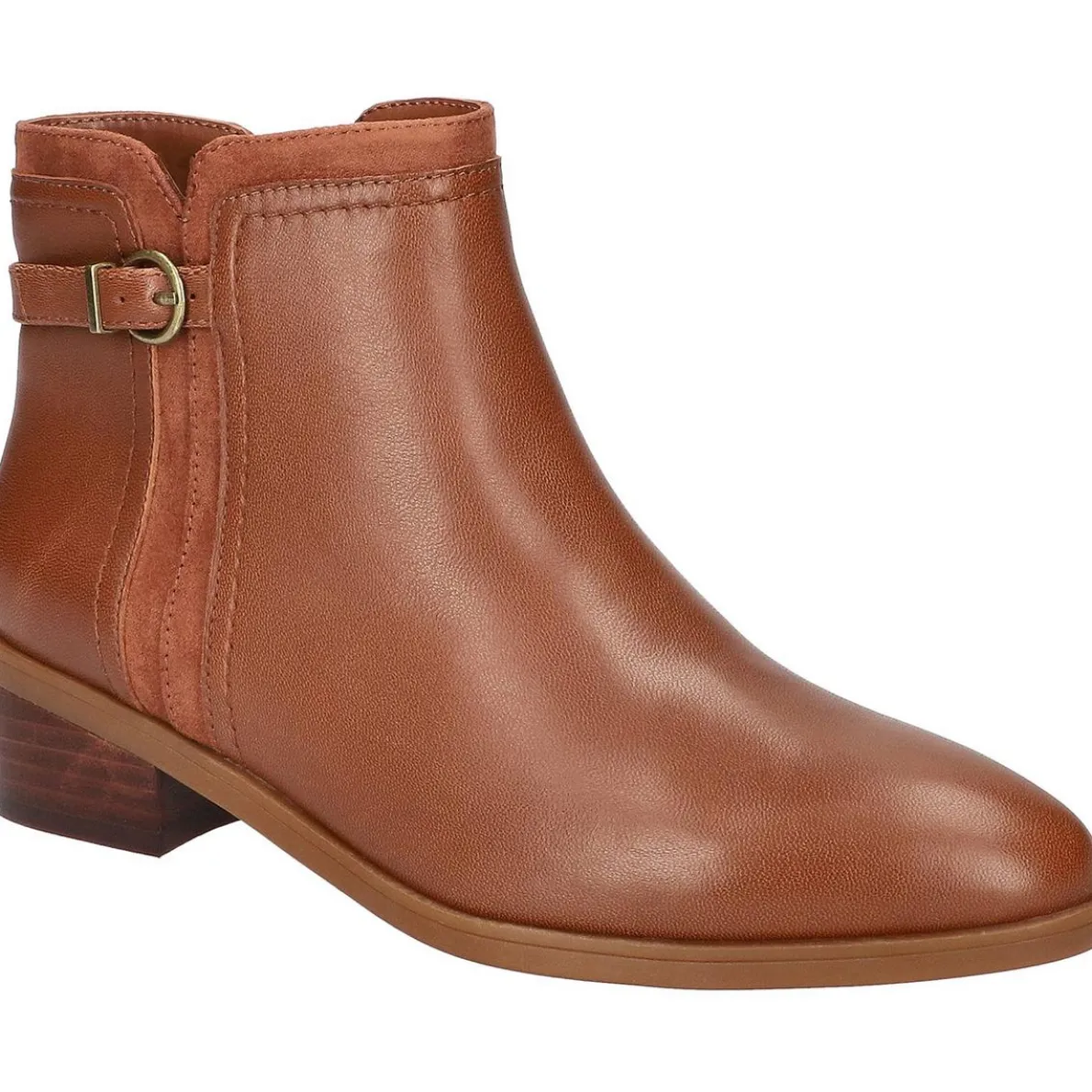 Zipper Faux Leather Ankle Boots