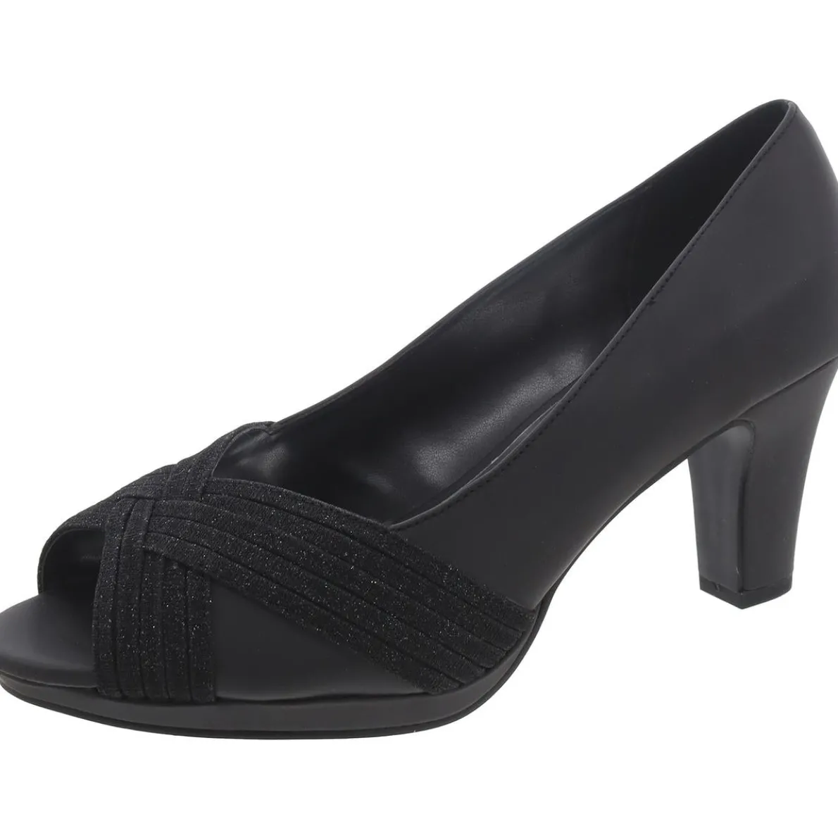 LAVISH Peep Toe Slip On Pumps