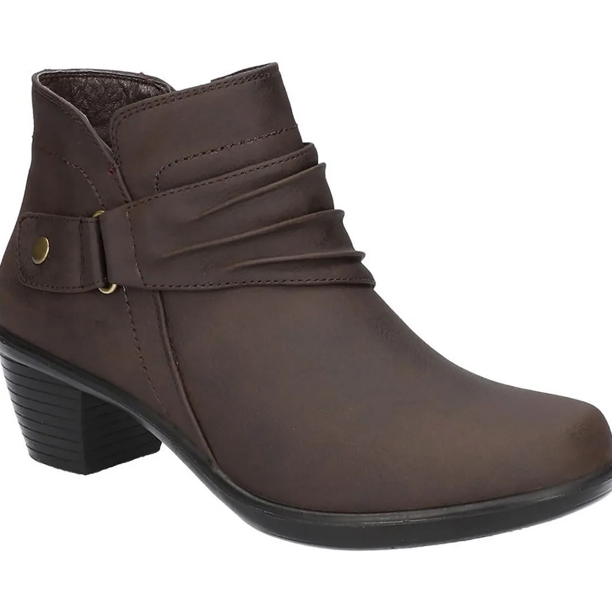 Damita Faux Leather Ruched Ankle Boots