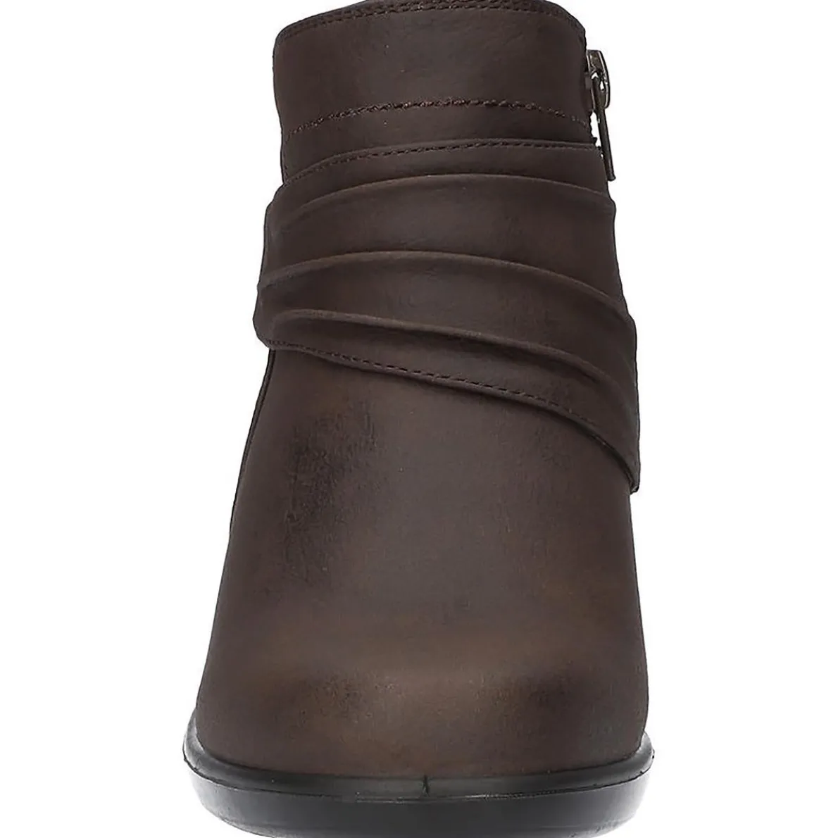 Damita Faux Leather Ruched Ankle Boots