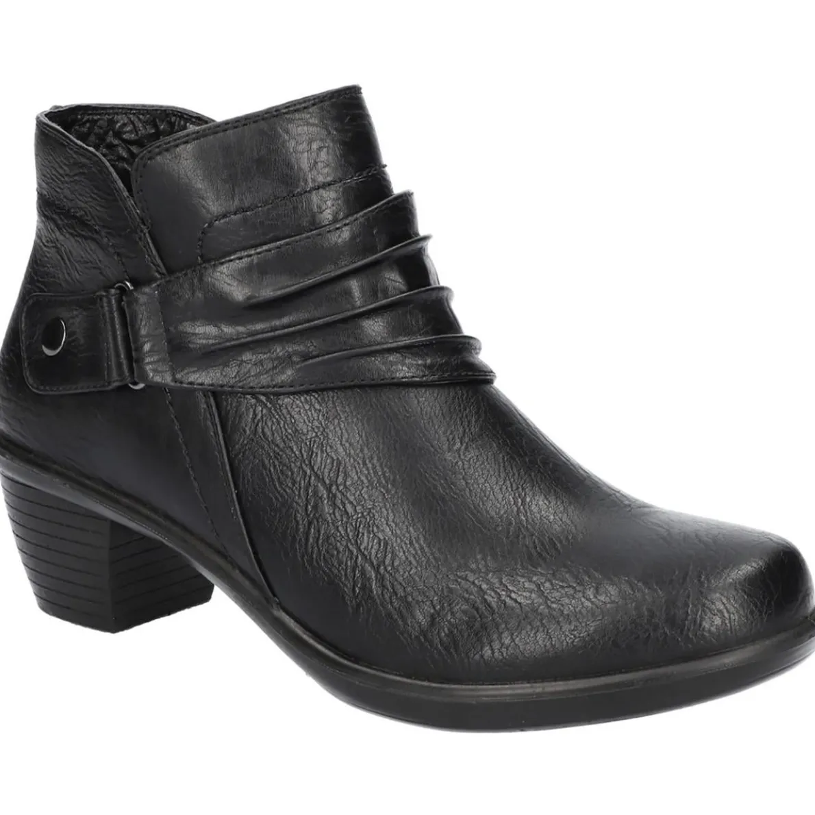 Damita Faux Leather Gathered Booties