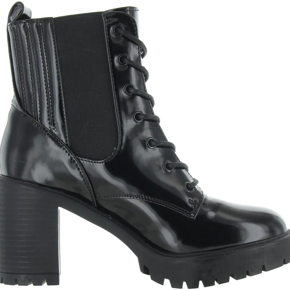 Daryl Faux Leather Block Heel Combat & Lace-Up Boots