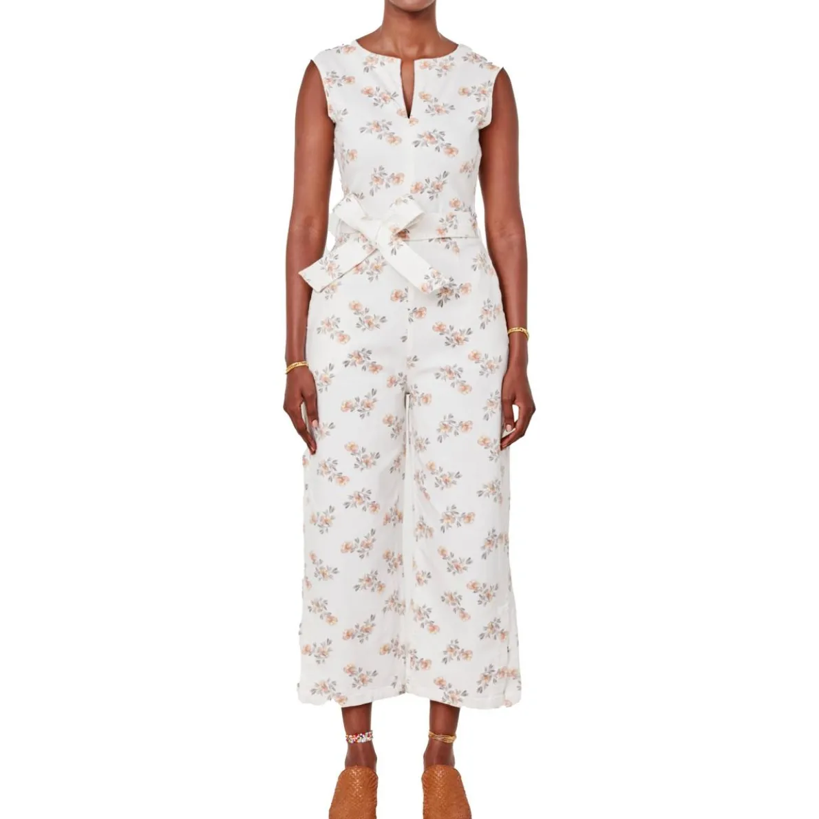 Dean Printed Denim Jumpsuit