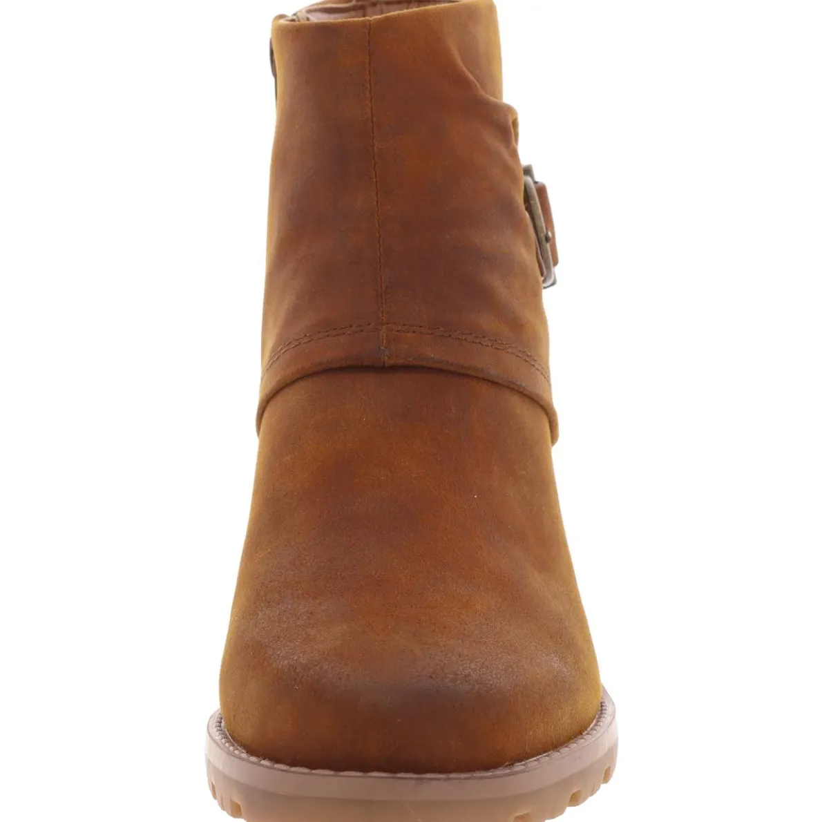 Deborah Zipper Faux Leather Booties