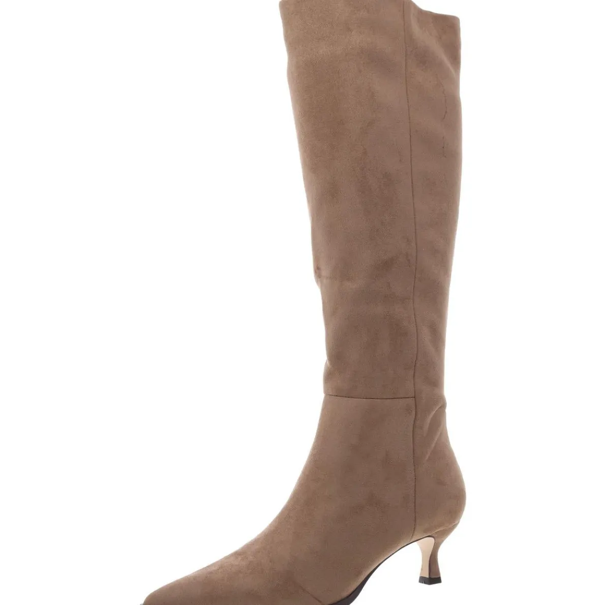 Debutt Faux Leather Kitten Heel Knee-High Boots