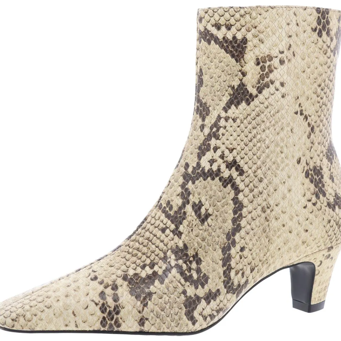 Dellia Snake Print Leather Mid-Calf Boots