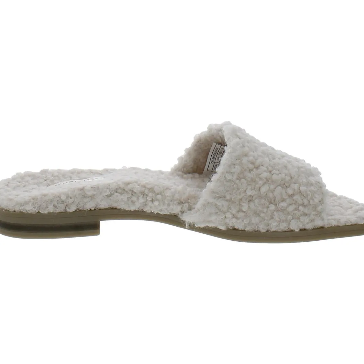 Demi Faux Fur Peep-Toe Slide Sandals