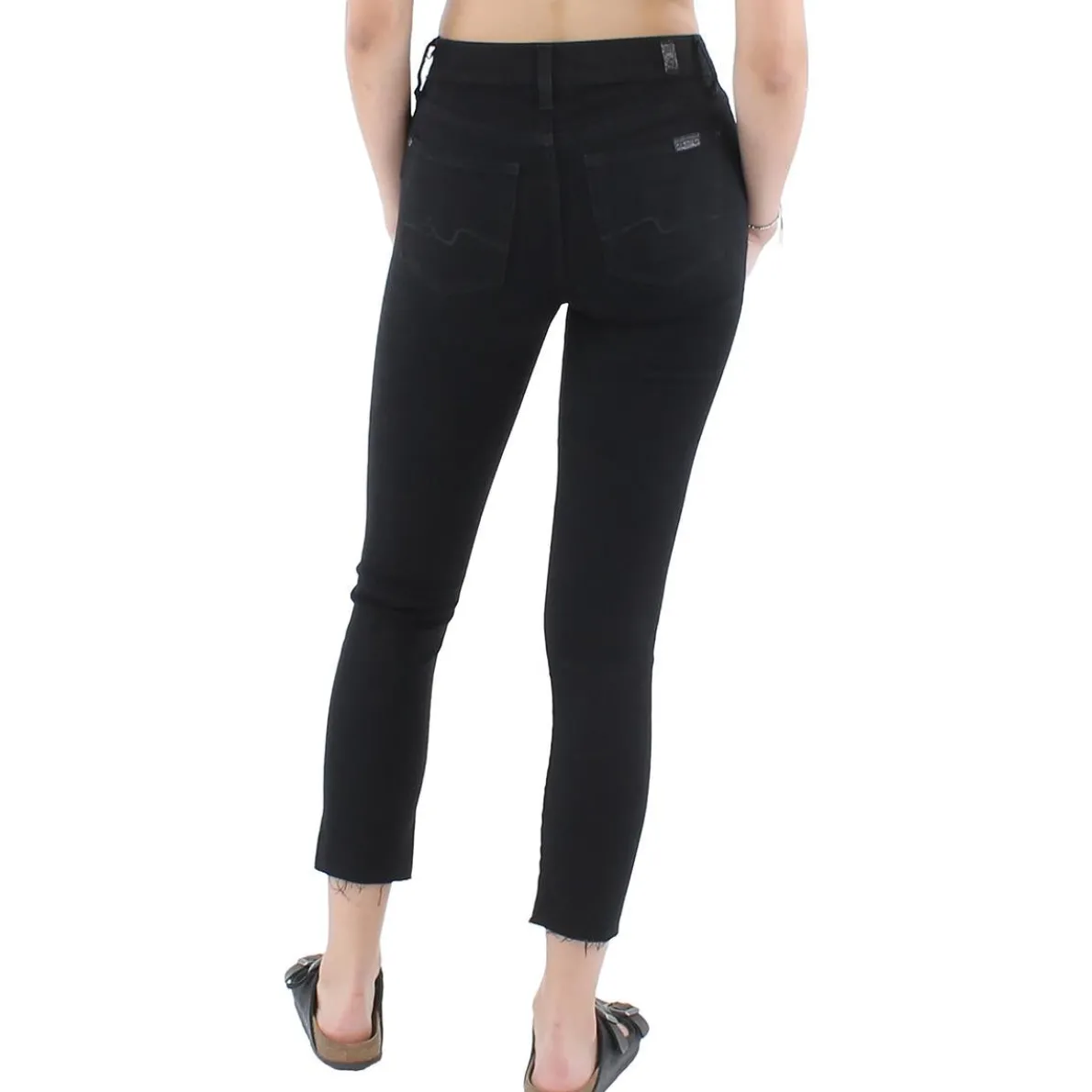 Denim Raw Hem Cropped Jeans