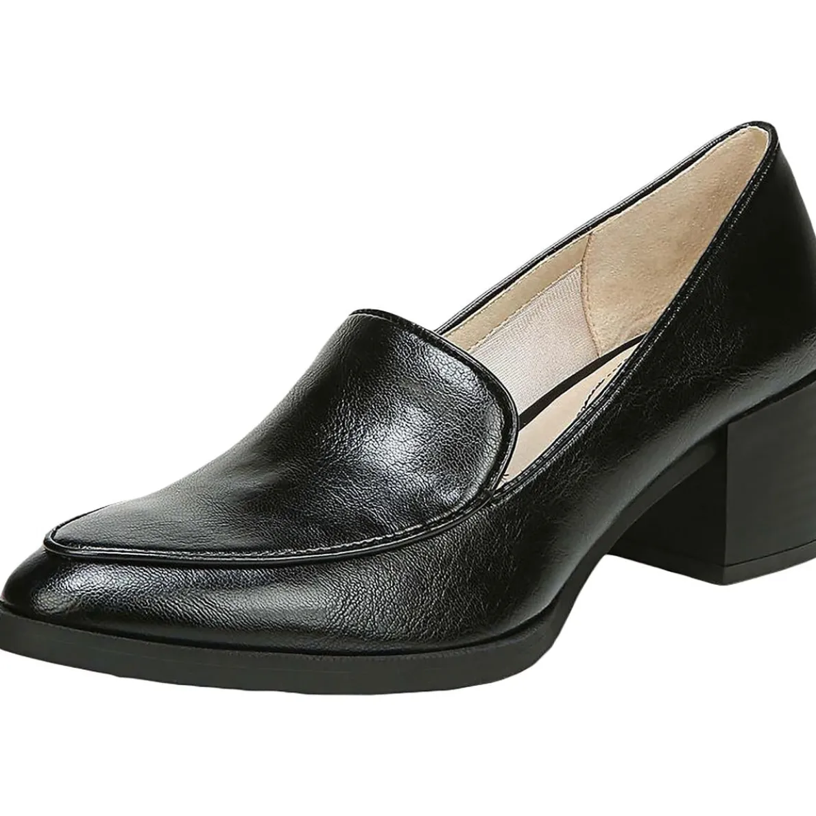 Devyn Block Heel Slip On Loafers