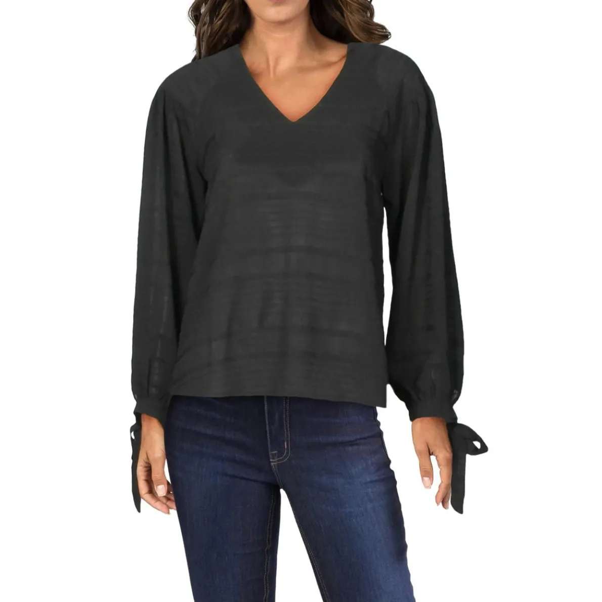 Ruffled Tie-Sleeves Top