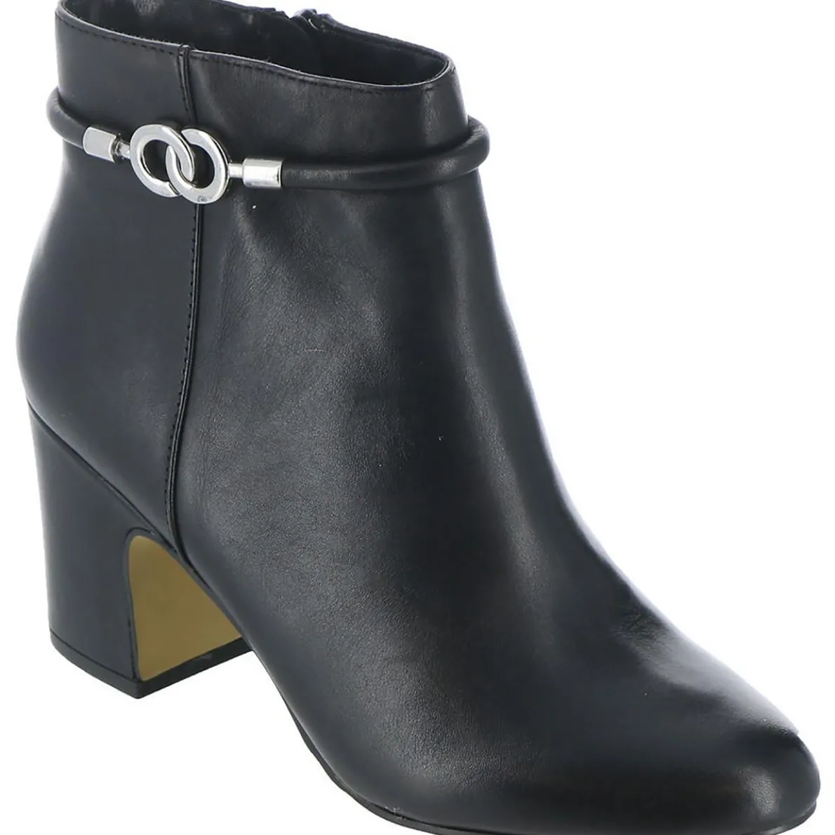 Diaz Block Heel Leather Ankle Boots