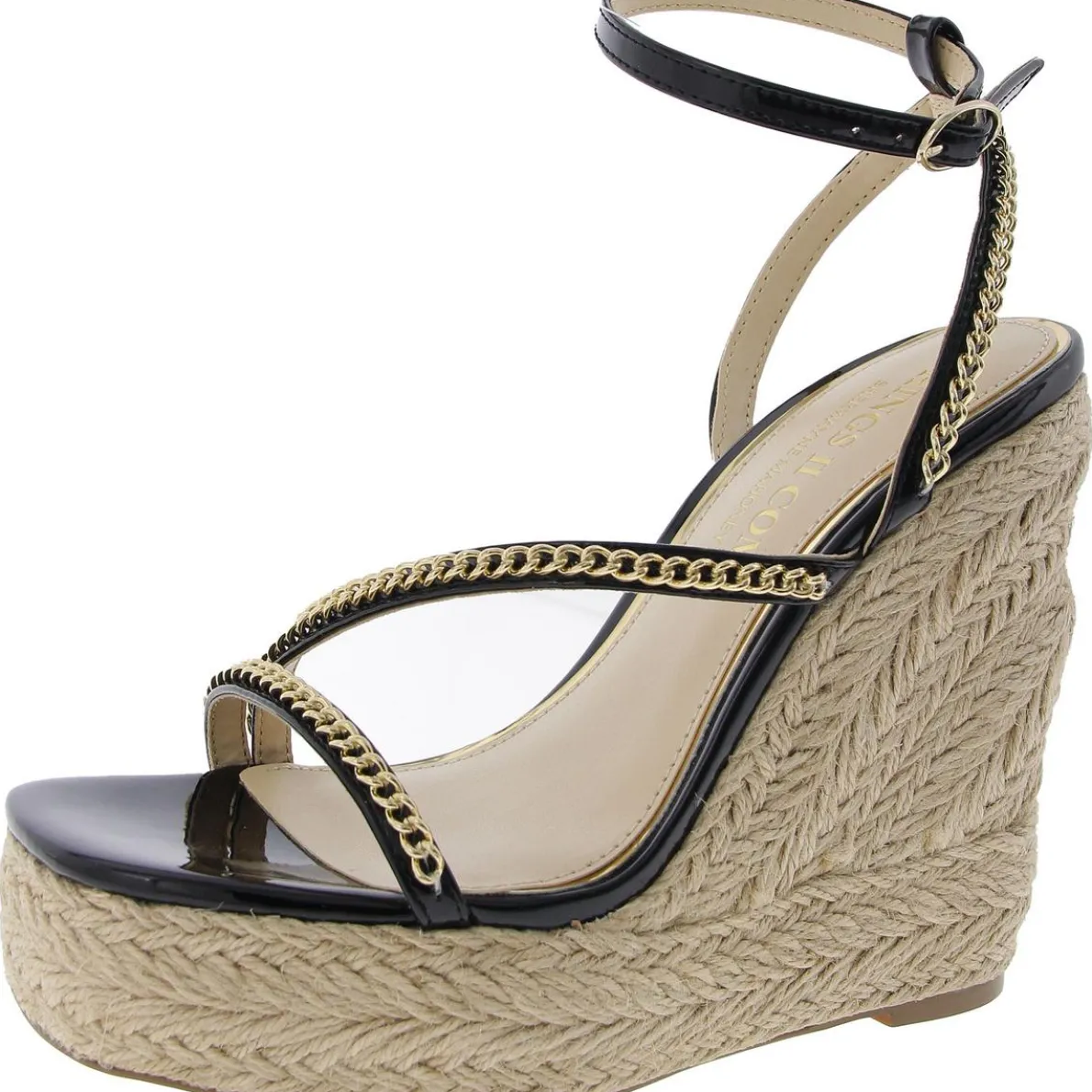 Dina Faux Leather Espadrille Wedge Heels